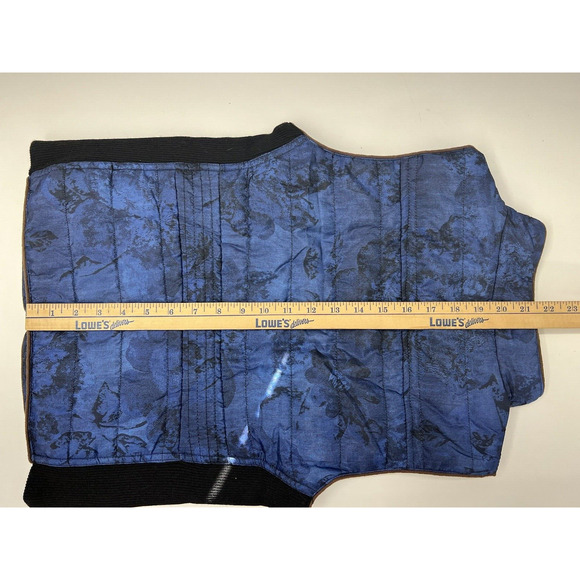 Juniors Chocolate Vest Size Medium Blue Floral Sleeveless Zip Up - Picture 15 of 16